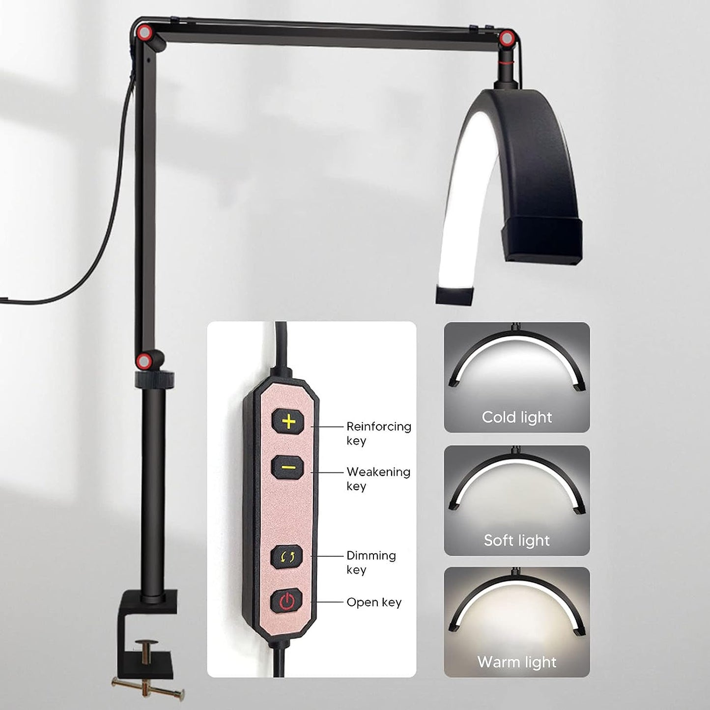 LED lampa Half Moon för Nagelteknologer och Kosmetologer - 360° roterande