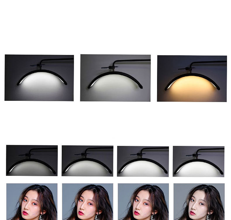 LED lampa Half Moon Golvlampa för Nagelteknologer och Kosmetologer - 360° roterande