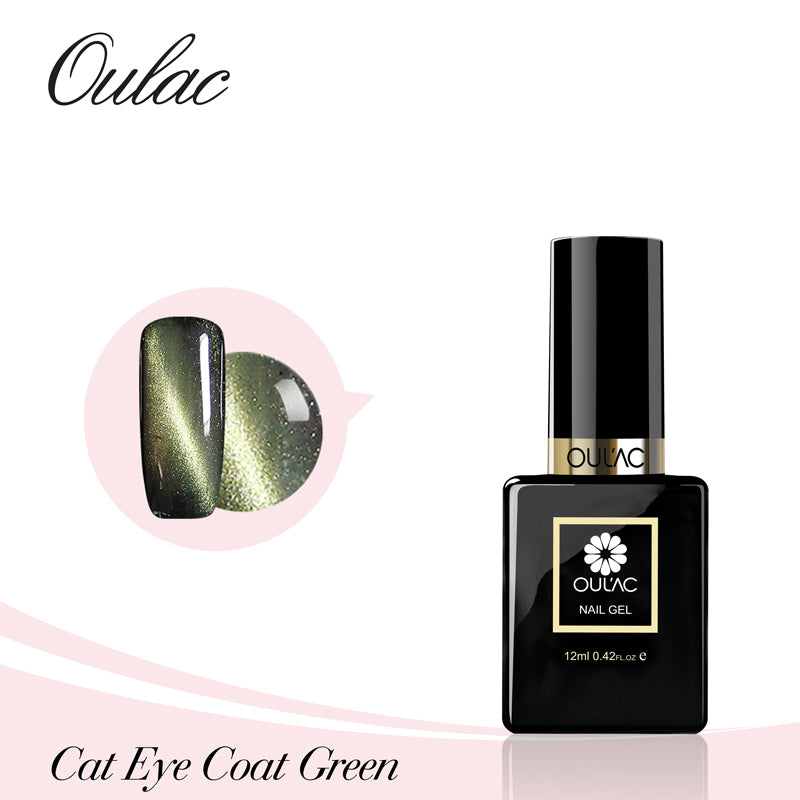 Gellack - Cat Eye Nail Art Coat Grön